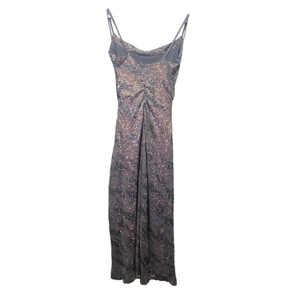 ASTR the Label Hollywood Sequin Midi Dress M Silver Pink Party - Picture 10 of 12